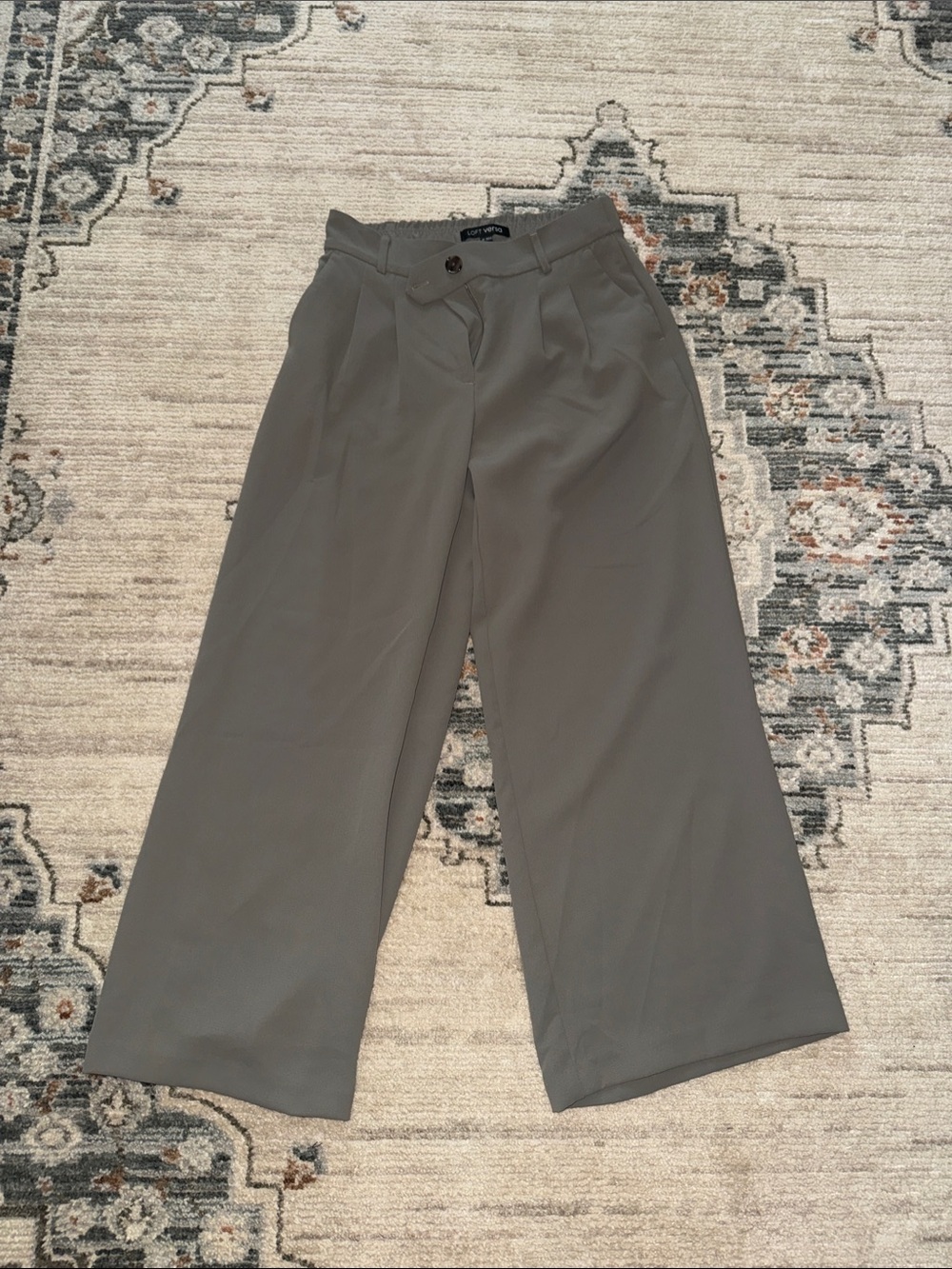 LOFT Wide-Leg Pants in Olive